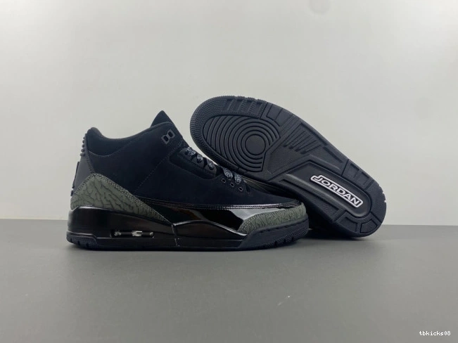 Rep TBkick CK9246-168 Jordan Air 3 Black Retro Cat 0803